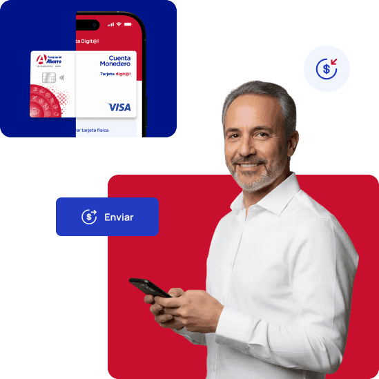 Persona usando la cuenta monedero